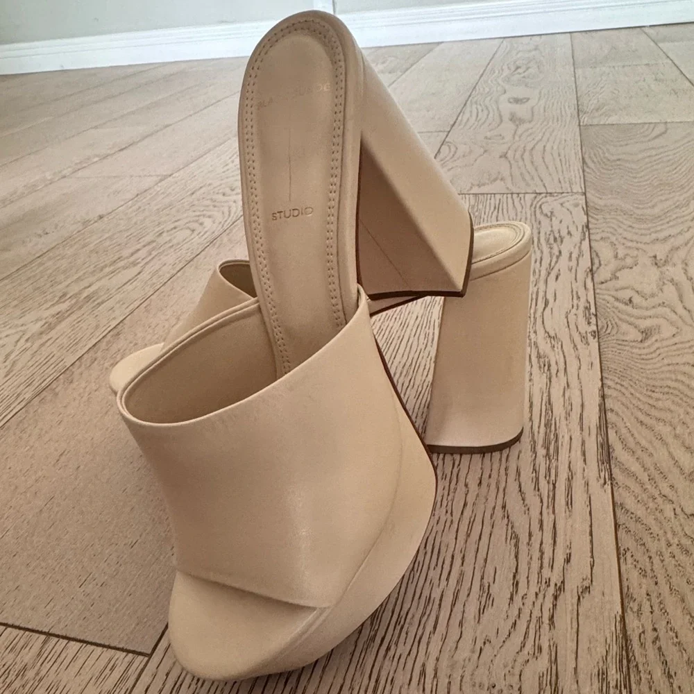 BLACK SUEDE STUDIO Tyler Platform Slide Sandal (38 Women)